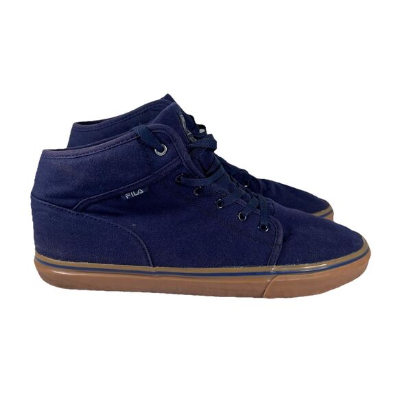 FILA Other - Fila Mid Blue/Gum Canvas Lace Up Athletic Skateboard Shoes Men's Size 11